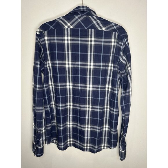Burberry London Shirt Mens Large Blue Plaid Button Down Long Sleeve - Picture 7 of 7